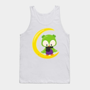 Halloween Owl, Cute Owl, Green Owl, Moon, Scarf Tank Top